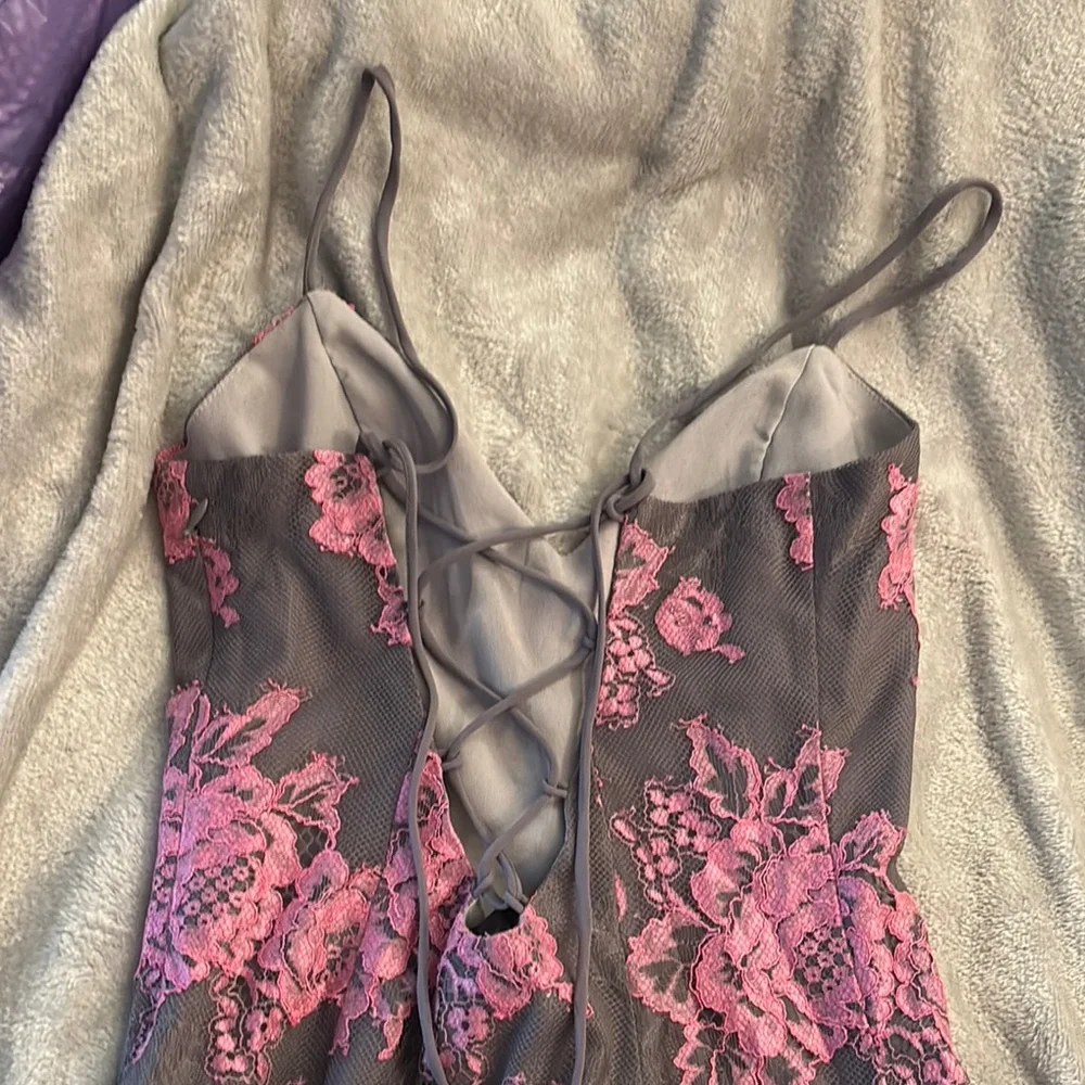 NBD Floral Lace Maxi Dress in Pink and Black - Picture 4 of 5